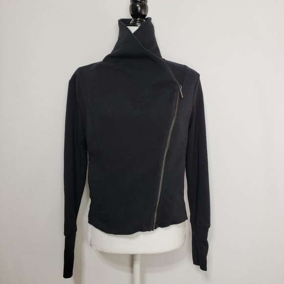 H by Halston French Terry Knit Flyaway Moto Jacket - Picture 5 of 7